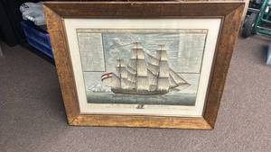 lot 3831 image: 18th Century Italian Naval Print - Merchant Ship Illustration