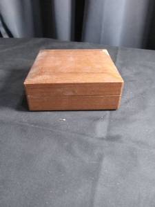 lot 3857 image: Wooden Storage Box with Hinged Lid
