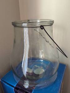 lot 2638 image: Large Glass Storage Jar with Wire Bail Closure