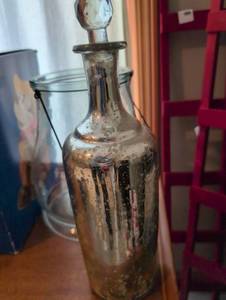 lot 2664 image: Mercury Glass Decanter with Crystal Stopper