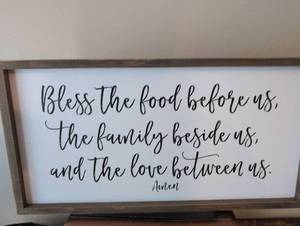 lot 2666 image: Rustic Framed Prayer Quote Wall Art