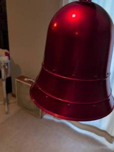 lot 2667 image: Large Red Metal Christmas Bell Decoration