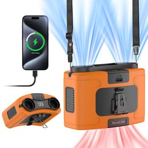 20000mAh Portable Waist Fan Clip on Wearable Belt Personal Fans Rechargeable Battery Operated, 40H Cooling Fan with 10 Speeds & Dual Motors, Neck Fans Hanging Hands-Free for Outdoor Travel - Retail: $46