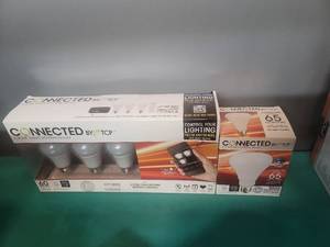 lot 16 image: Connected by TCP Smart LED Light Bulb Set with Gateway