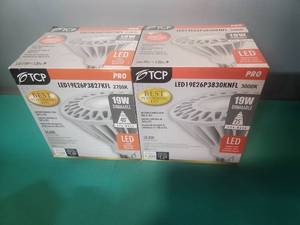 lot 17 image: TCP LED E26 Dimmable PAR38 Light Bulbs 19W 3000K