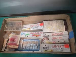 lot 20 image: Fishing Tackle Box Collection with Speck Rigs and Sand Bass Rigs