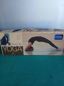 lot 9111 image: YogaBasics Practice Kit with Mat Block and Strap