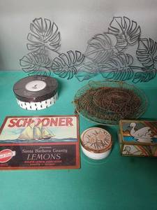 lot 9129 image: Mixed Home Decor Collection with Glass Bowl and Stained Glass Box - Retail $15