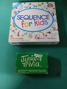 lot 9186 image: Childrens Board Game Bundle - Sequence for Kids and Junior Trivia - Retail $15