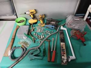 lot 9191 image: Mixed Tool Lot with DeWalt Cordless Drills and Accessories - Retail $75