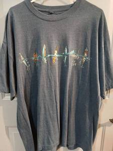 lot 9201 image: Newport Blue Fishing Lures Hooked For Life T-Shirt - Retail $8