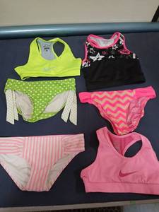lot 9210 image: Girls Athletic Swimwear and Sports Bras Bundle - Retail $25