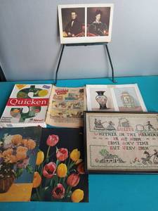 lot 9263 image: Mixed Art Collection with Paintings, Prints, and Cross Stitch - Retail $25