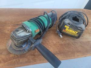 lot 8 image: DeWalt Charger & Hand Grinder