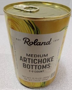 lot 3415 image: Roland, Artichoke Bottoms 13.75 oz - Best By June 17, 2027