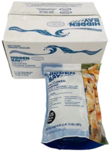 lot 3423 image: Hidden Bay Frozen Uncooked Shrimp 1620 Easy Peel Shell On (2 lbs) Sell By 08082026