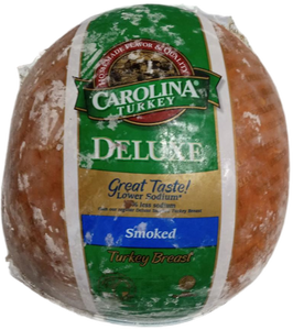 lot 3425 image: Carolina Turkey Deluxe Smoked Turkey Breast (Sell or Freeze By 042924)