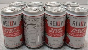 lot 3447 image: REJUV Cranberry Juice Cocktail 8-Pack Best By 72026