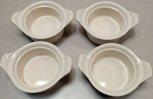 lot 3460 image: ITI White Ceramic Individual Casserole Dishes Set of 4