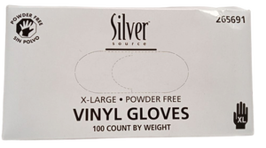 lot 3463 image: Silver Powder Free Vinyl Gloves-100ct (Size XL)