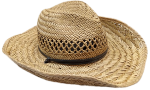 lot 3374 image: DPC Dorfman Pacific Co. Straw Cowboy Hat with Leather Adjustable Chin Strap (Size LargeX-Large)