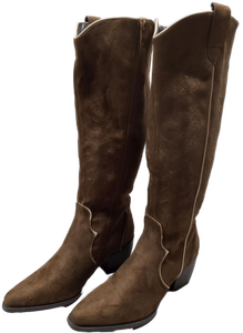lot 3387 image: Dream Pairs Brown Suede Western Boots (Size 9) - Retail $87