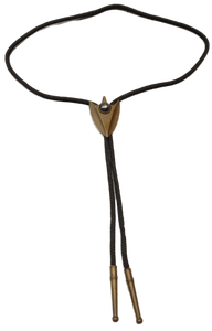 lot 3393 image: Western Bolo Tie with Gold-Tone Arrowhead Slide