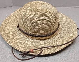 lot 4025 image: Solar Escape Woven Sun Hat with Chin Strap - One Size Fits All