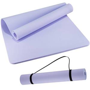 lot 4040 image: Wimwum Extra Wide Yoga Mat 72x 32 - Non Slip TPE Exercise Mat for Home Workout, 6mm High-Density Large Yoga Mat for Men & Women, Eco Friendly Pilates & Fitness Floor Mat with Carry Strap, Elegant Purple