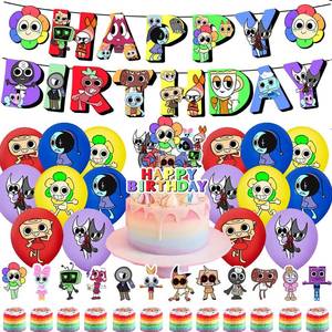 lot 4083 image: Dandys World Birthday Party Decorations Set Includes 1 Banner, 16 Balloons, 1 Large Cake Topper, and 12 Small Cake Toppers Perfect Party Decor for a Dreamy Celebration