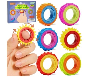 lot 4209 image: Rotating Fidget Sensory Rings ( 2 ) 6-Pack Sets