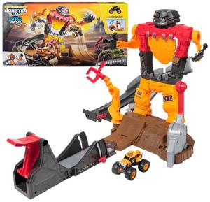lot 4215 image: Monster Jam Smash & Bash SmashBot Playset with Launcher, Exclusive 164 Scale Monster Truck, 15-Inch Repairable Robot, Kids Toys for Boy and Girls Ages 3 and up