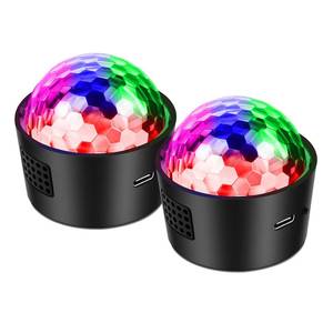 lot 4223 image: 2-Pack Wiwreenm Mini Disco Ball Sound Activated Night Lights Projector for Kids,Halloween,Disco Decoration for CarParties