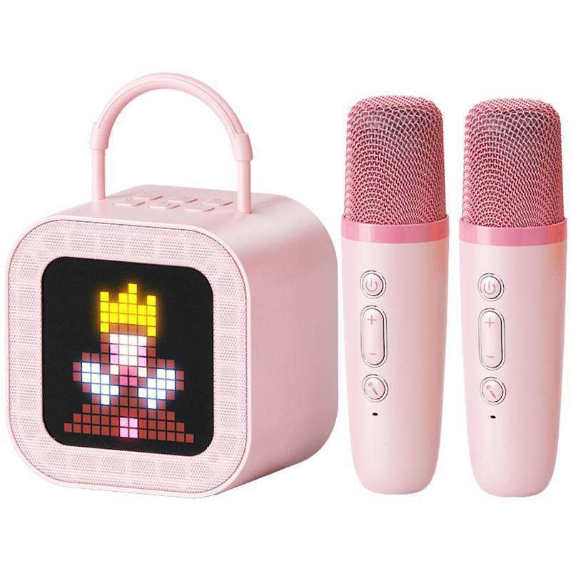 lot 2971 image: New 2025 All-in-One Kids Audio Player, No Wi-Fi or Cards Needed, Built-in Stories, White Noise, Pixel Display, 2 Mics & Bluetooth, Screen for Toddlers  (Pink)