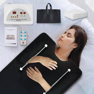 lot 4094 image: JINKEE Infrared Sauna Blanket - Sauna Blanket for Optional Heating Layer for Home Relaxation with 5 Layer Thickened Construction, 95 - 176 & 1-60 Minutes Timer, 6 ft x 2.65 ft