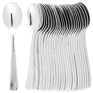 lot 4244 image: Heavy Duty Plastic Silverware Spoons Set 100 piece