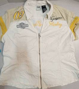 lot 4271 image: Harley Davidson Racing Style Button Up Shirt - Size 2XL