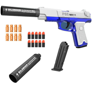 lot 4276 image: P85 MK11 Toy Gun Pistol with Silencer and Accessories