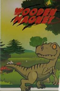 lot 4285 image: Wooden Magnetic Dinosaur Building Blocks Set