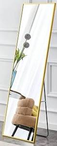 lot 4289 image: Standing Full Length Mirror with Gold Frame