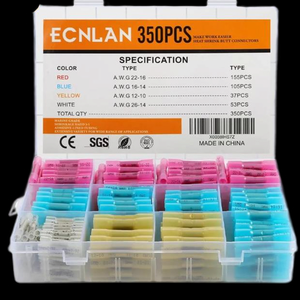 lot 4308 image: ECNLAN 350PCS Heat Shrink Butt Connector Kit