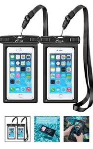 lot 4312 image: Waterproof Phone Case with Neck Strap 2 pack