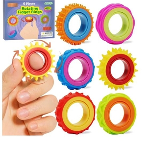 lot 4331 image: Rotating Fidget Sensory Rings  2 6-Packs