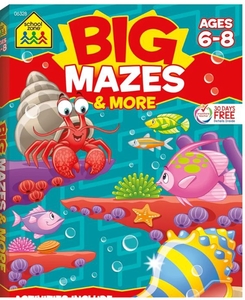 lot 4333 image: School Zone Big Mazes & More Workbook Ages 6-8