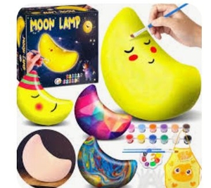 lot 4337 image: Paint Your Own Moon Lamp DIY Craft Kit