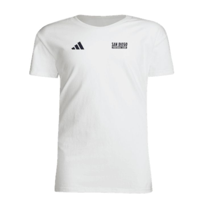 lot 775 image: Adidas San Diego FC Youth Short Sleeve Pregame Tee (Size Youth Small)