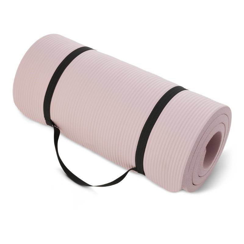 lot 803 image: Amazon Basics 1-Inch Extra Thick Workout Exercise Yoga Mat with Carrying Strap, 74 x 24, Rose