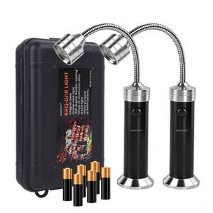 lot 4114 image: 2-Pack BBQ Grill Lights with Magnetic Base - Super Bright LED Grill Accessories, Flexible Gooseneck, Weatherproof for Outdoor Cooking, Griddle - Ideal Gift for Men, Dad
