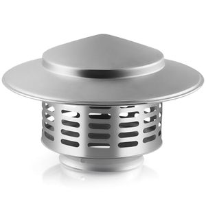 lot 4152 image: Fardtry 3 Inch 304 Stainless Steel Chimney Cap, Round Chimney Cover with Screen, Stove Pipe Topper for Exterior Fireplace Flue, Furnace Vent (Silver)