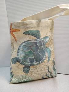lot 4344 image: Sea Turtle Canvas Car Trash Can